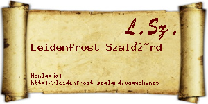 Leidenfrost Szalárd névjegykártya